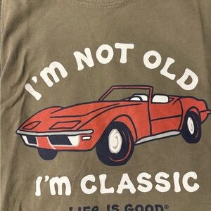 Life Is Good Classic Car Tee - Olive